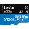 Карта памяти Lexar High-Performance 633x Blue microSDXC 512GB UHS-I U3 V30 A2, R/W 100/70 МБ/с