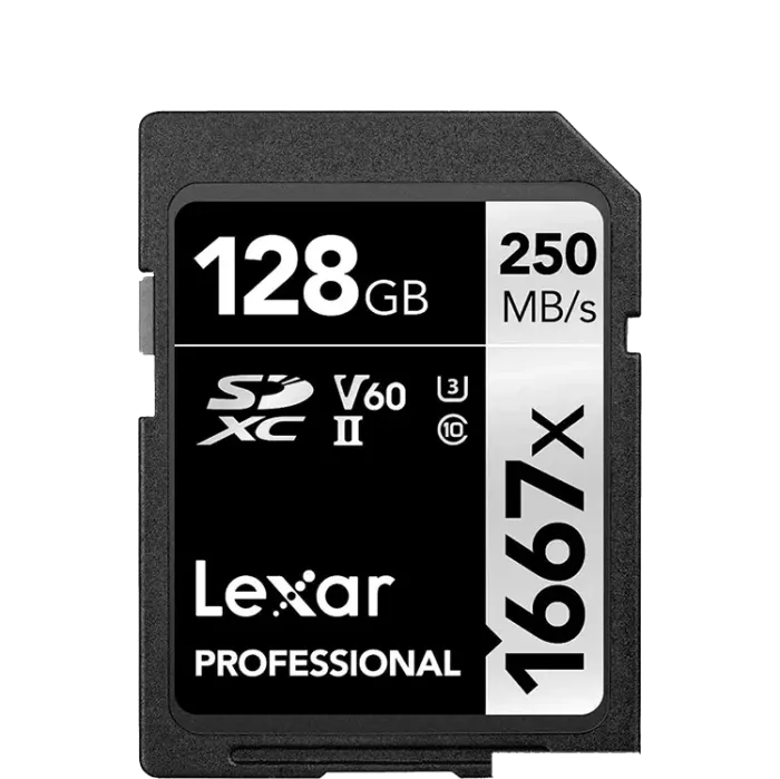 Карта памяти Lexar Professional 1667x Silver SDXC 128GB UHS-II U3 V60, R/W 250/120 МБ/с