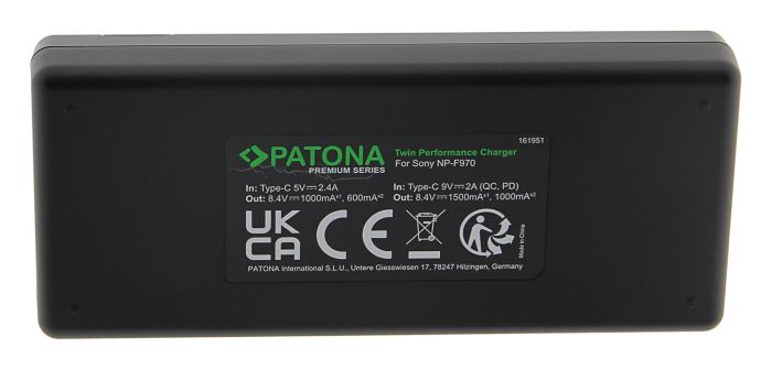 Зарядное устройство Patona Premium Twin Performance PD для F550, F750, F970