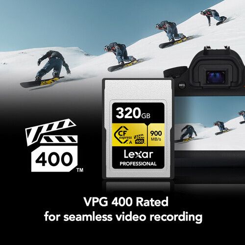 Карта памяти Lexar Professional Gold CFexpress Type A 320GB VPG400, R/W 900/800 МБ/с