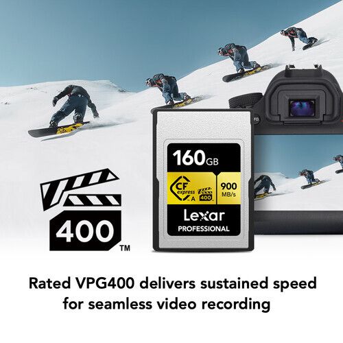 Карта памяти Lexar Professional Gold CFexpress Type A 160GB VPG400, R/W 900/800 МБ/с