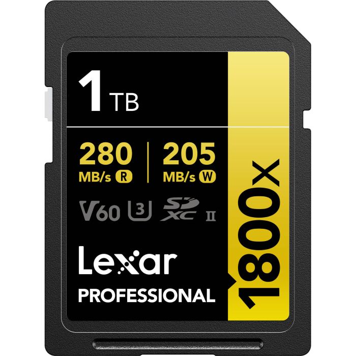 Карта памяти Lexar Professional 1800x Gold SDXC 1TB UHS-II U3 V60, R/W 270/205 МБ/с
