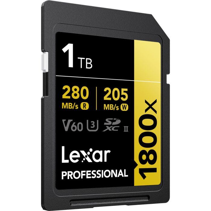 Карта памяти Lexar Professional 1800x Gold SDXC 1TB UHS-II U3 V60, R/W 270/205 МБ/с