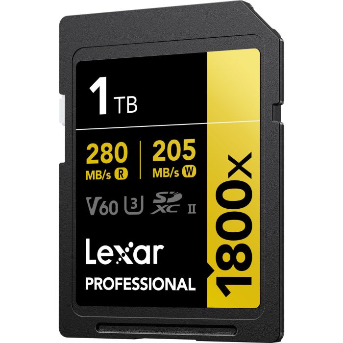 Карта памяти Lexar Professional 1800x Gold SDXC 1TB UHS-II U3 V60, R/W 270/205 МБ/с