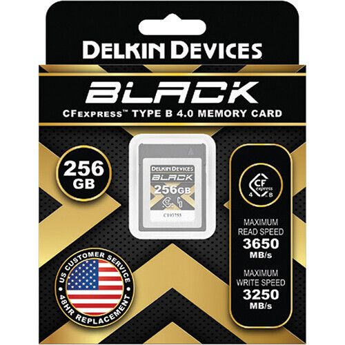 Карта памяти Delkin Devices Black 4.0 CFexpress Type B 256GB, R/W 3650/3250 МБ/с