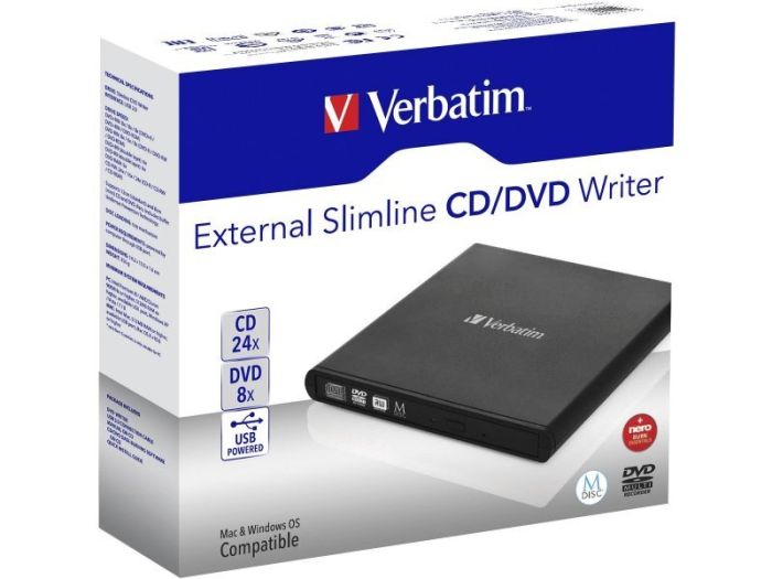 Привод внешний Verbatim Slimeline CD/DVD Writer USB 2.0