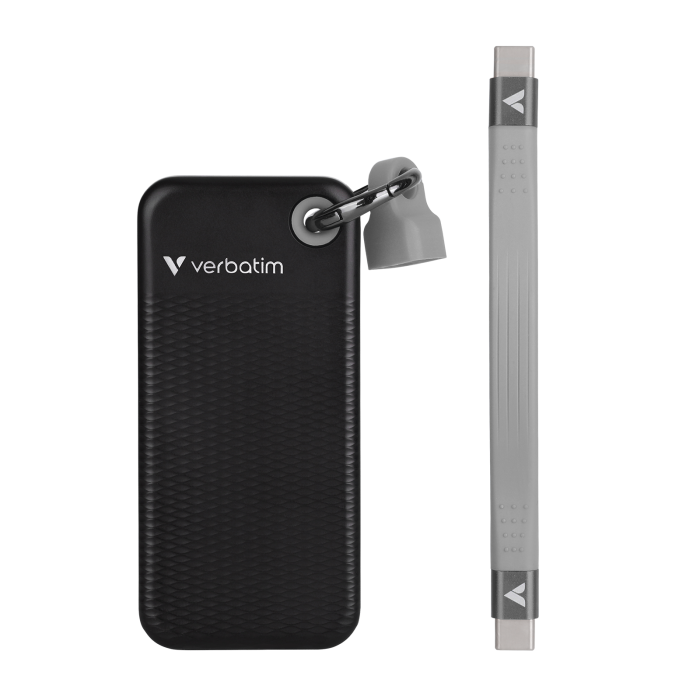 Внешний накопитель Verbatim Pocket SSD 1TB, USB 3.2 Gen2, R/W 1000/1000 МБ/с черный/серый
