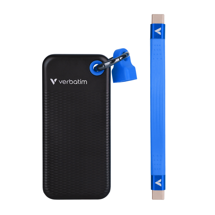Внешний накопитель Verbatim Pocket SSD 1TB, USB 3.2 Gen2, R/W 1000/1000 МБ/с черный/синий