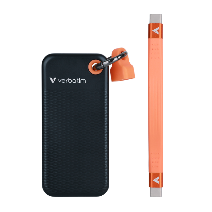 Внешний накопитель Verbatim Pocket SSD 1TB, USB 3.2 Gen2, R/W 1000/1000 МБ/с черный/оранж