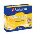 Оптический диск Verbatim DVD+RW 4.7GB 4X SERL Matt Silver, Slim Case, 5 шт Оптический диск Verbatim DVD+RW 4.7GB 4X SERL Matt Silver, Slim Case, 5 шт