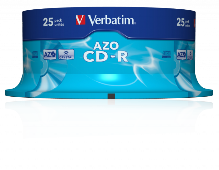 Оптический диск Verbatim CD-R 700MB 52X AZO Crystal, Spindle, 25 шт