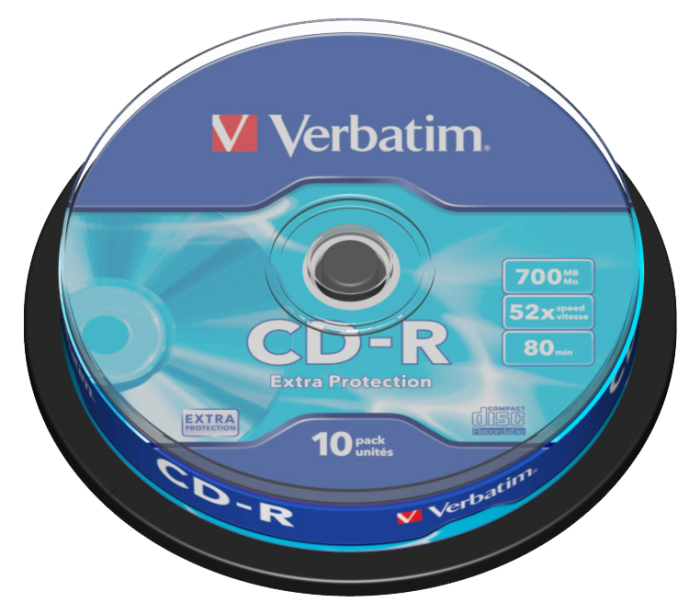 Оптический диск Verbatim CD-R 700MB 52X Extra Protection, Spindle, 10 шт