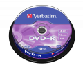 Оптический диск Verbatim DVD+R 4.7GB 16X AZO Matt Silver, Spindle, 10 шт Оптический диск Verbatim DVD+R 4.7GB 16X AZO Matt Silver, Spindle, 10 шт