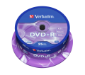 Оптический диск Verbatim DVD+R 4.7GB 16X AZO Matt Silver, Spindle, 25 шт Оптический диск Verbatim DVD+R 4.7GB 16X AZO Matt Silver, Spindle, 25 шт