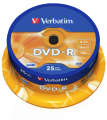 Оптический диск Verbatim DVD-R 4.7GB 16X AZO Matt Silver, Spindle, 25 шт Оптический диск Verbatim DVD-R 4.7GB 16X AZO Matt Silver, Spindle, 25 шт