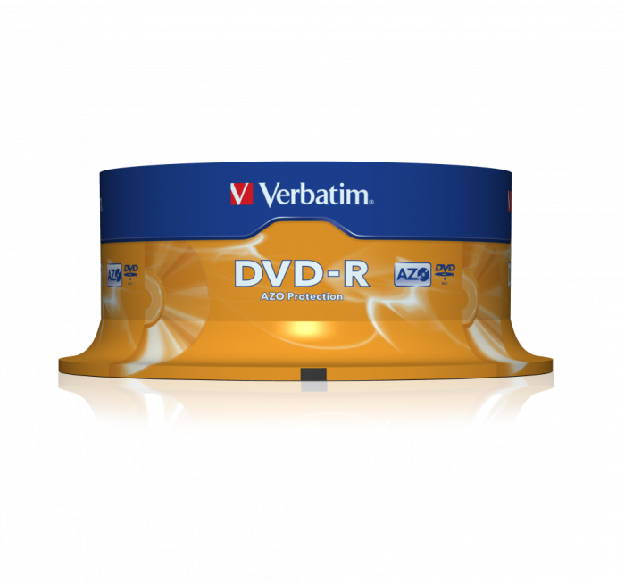 Оптический диск Verbatim DVD-R 4.7GB 16X AZO Matt Silver, Spindle, 25 шт