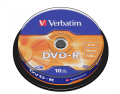 Оптический диск Verbatim DVD-R 4.7GB 16X AZO Matt Silver, Spindle, 10 шт Оптический диск Verbatim DVD-R 4.7GB 16X AZO Matt Silver, Spindle, 10 шт