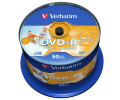 Оптический диск Verbatim DVD-R 4.7GB 16X AZO Wide Inkjet Printable No ID Brand, Spindle, 50 шт Оптический диск Verbatim DVD-R 4.7GB 16X AZO Wide Inkjet Printable No ID Brand, Spindle, 50 шт