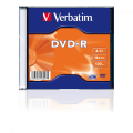 Оптический диск Verbatim DVD-R 4.7GB 16X AZO Matt Silver, Slim Case, 1 шт Оптический диск Verbatim DVD-R 4.7GB 16X AZO Matt Silver, Slim Case, 1 шт