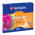 Оптический диск Verbatim DVD-R 4.7GB 16X AZO Color, Slim Case, 5 шт Оптический диск Verbatim DVD-R 4.7GB 16X AZO Color, Slim Case, 5 шт