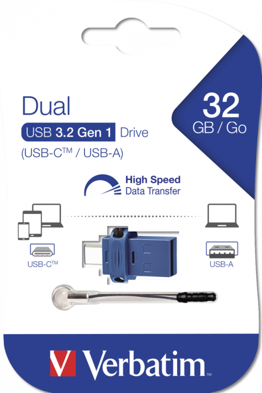 Флеш-накопитель Verbatim Dual USB 3.2 Gen1 Type-C/USB-A 32GB