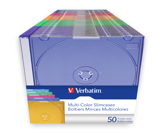Кейсы Verbatim CD / DVD Multi-Colour Slim, Slim Cases для оптических дисков (50 шт)