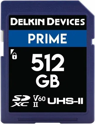 Карта памяти Delkin Devices Prime SDXC 512GB UHS-II U3 V60, R/W 280/150 МБ/с