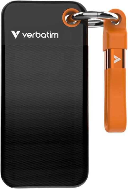 Внешний накопитель Verbatim Pocket SSD 1TB, USB 3.2 Gen2, R/W 1000/1000 МБ/с черный/оранж