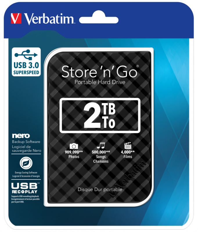Внешний накопитель Verbatim Store 'n' Go 2.5" HDD USB 3.0 2TB