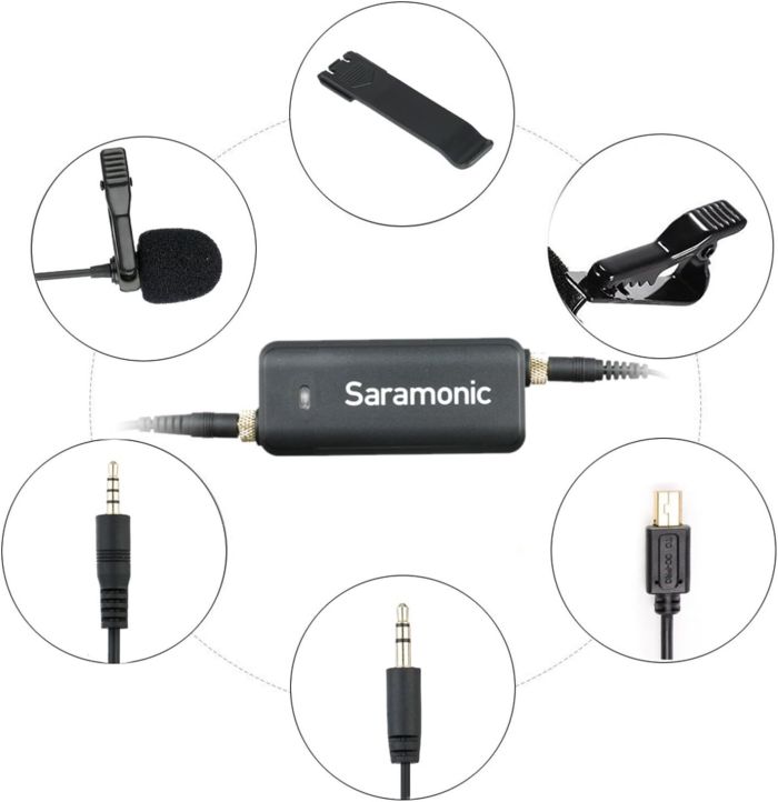 Микрофон петличный Saramonic LavMic с двухканальными микшером