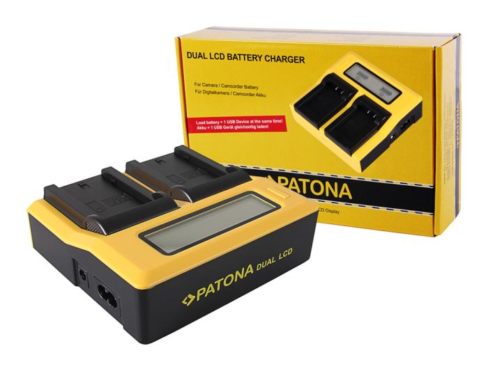 Зарядное устройство Patona Dual LCD USB для 2х аккумуляторов Sony NP-FZ100