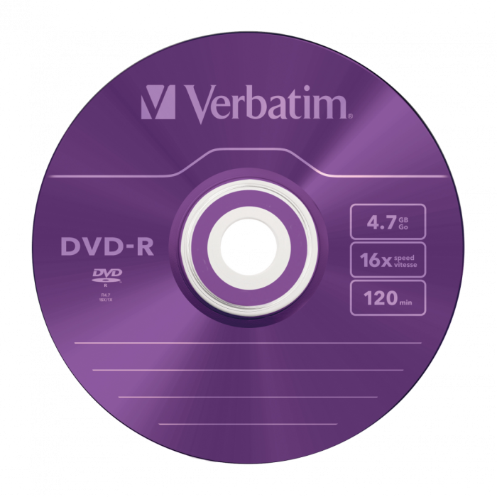 Оптический диск Verbatim DVD-R 4.7GB 16X AZO Color, Slim Case, 5 шт