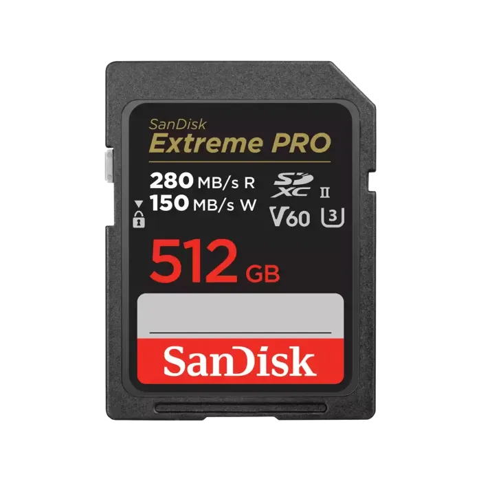 Карта памяти SanDisk Extreme Pro SDXC 512GB UHS-II U3 V60, R/W 280/150 МБ/с