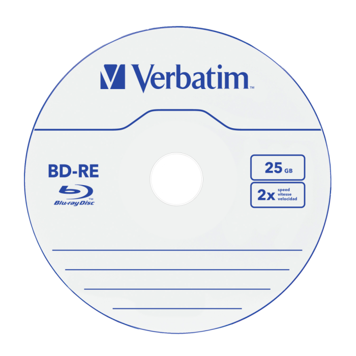 Оптический диск Verbatim BD-RE SL 25GB 2X HardCoat SERL, Slim Case, 5 шт
