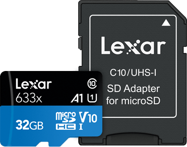 Карта памяти Lexar High-Performance 633x Blue microSDHC 32GB UHS-I U1 V10 A1, R 100 МБ/с