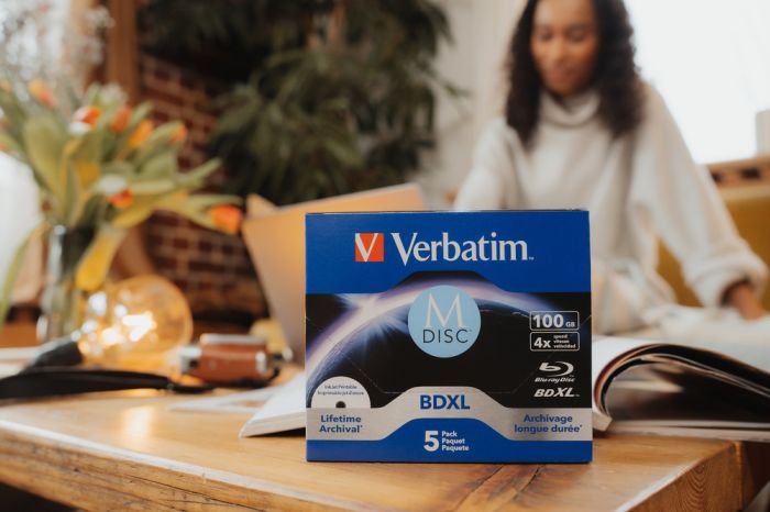 Оптический диск Verbatim BDXL 100GB 4X MDISC Lifetime archival Inkjet Printable, Jewel Case, 5 шт