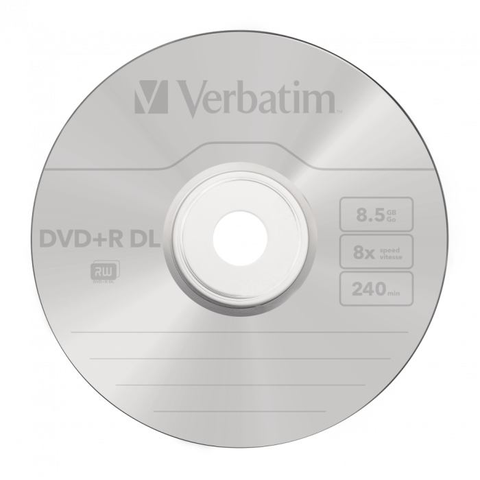 Оптический диск Verbatim DVD+R DL 8.5GB 8X AZO Matt Silver, Slim Case, 5 шт