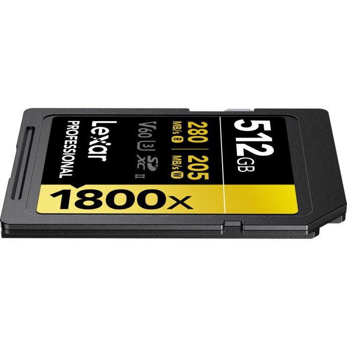 Карта памяти Lexar Professional 1800x Gold SDXC 512GB UHS-II U3 V60, R/W 280/205 МБ/с