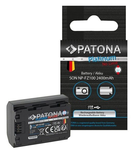 Аккумулятор Patona Platinum аналог Sony NP-FZ100 с зарядкой по USB-C