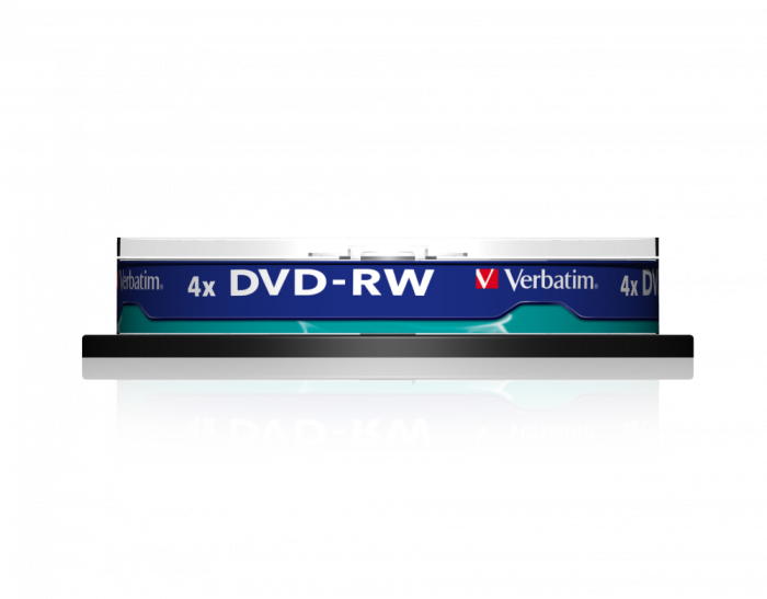 Оптический диск Verbatim DVD-RW 4.7GB 4X SERL Matt Silver, Spindle, 10 шт