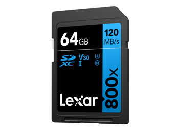 Карта памяти Lexar High-Performance 800x Blue SDXC 64GB UHS-I U3 V30, R 120 МБ/с