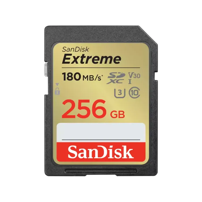 Карта памяти SanDisk Extreme SDXC 256GB UHS-I U3 V30, R/W 190/130 МБ/с