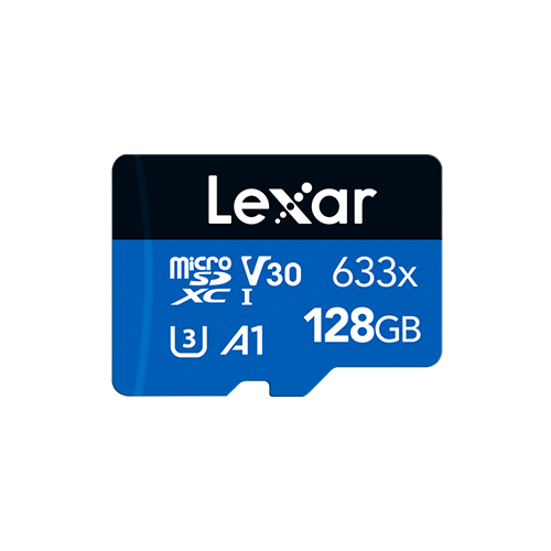 Карта памяти Lexar High-Performance 633x Blue microSDXC 128GB UHS-I U3 V30 A1, R/W 100/45 МБ/с с ада