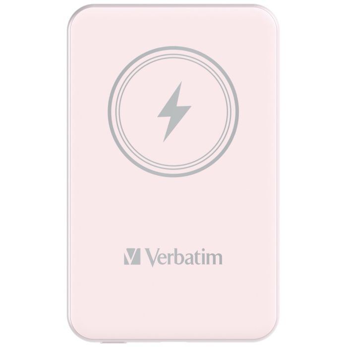 Портативный аккумулятор Verbatim Charge‘n’Go Power Bank 5000 мАч с беспроводной зарядкой, розовый