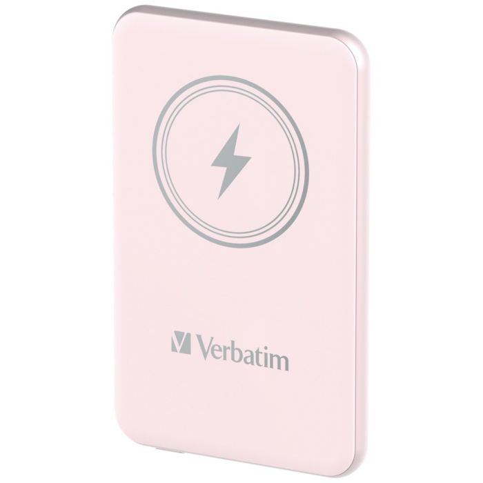 Портативный аккумулятор Verbatim Charge‘n’Go Power Bank 5000 мАч с беспроводной зарядкой, розовый