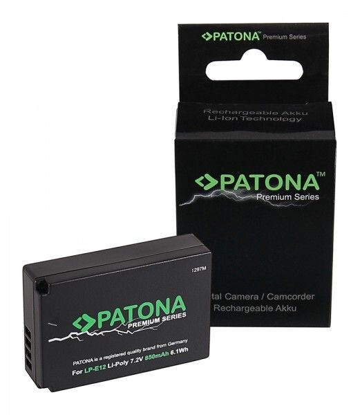 Аккумулятор Patona Premium аналог Canon LP-E12