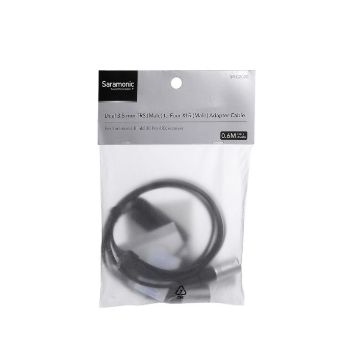 Кабель Saramonic SR-C2020 2x 3.5mm TRS Male to 4x XLR Splitter для двух радиосистем и Blink 500 Pro