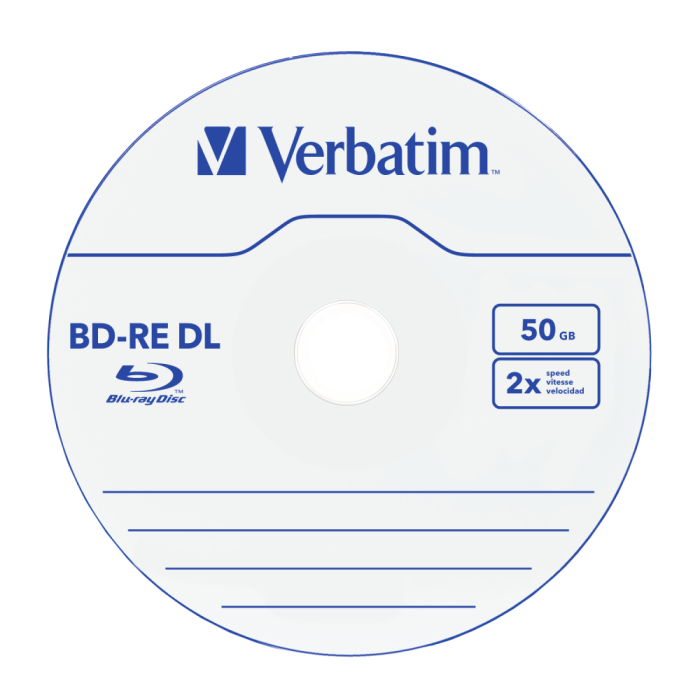 Оптический диск Verbatim BD-RE DL 50GB 2X HardCoat SERL, Slim Case, 5 шт