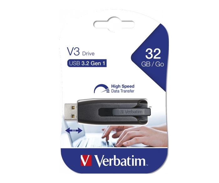 Флеш-накопитель Verbatim V3 32GB, USB 3.2 Gen1, R/W 80/25 МБ/с