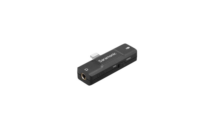 Аудиоинтрефейс Saramonic SR-EA2D Lightning для микрофона и наушников 3,5 мм